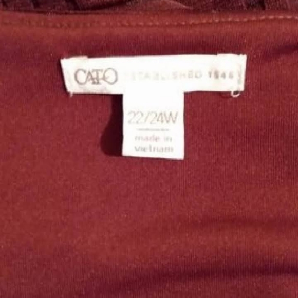 Cato Burgundy Midi Dress Sz 22/24W - Picture 2 of 14